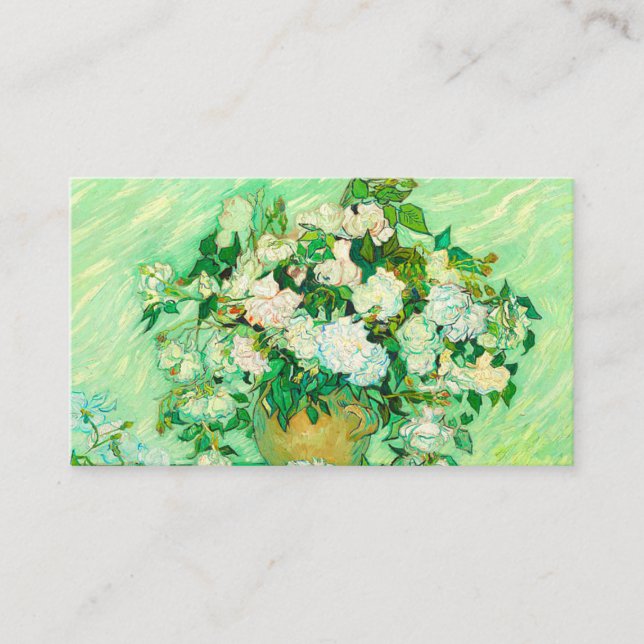 Van Gogh White Roses Enclosure Card (Front)