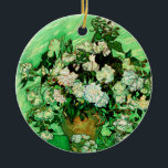 Van Gogh - White Roses, famous painting Ceramic Tree Decoration<br><div class="desc">Vincent van Gogh painting,  White Roses,  keepsake ornament</div>