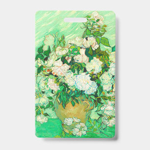 Van Gogh White Roses ID Badge