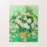 Van Gogh White Roses Jigsaw Puzzle<br><div class="desc">Puzzle featuring Vincent van Gogh’s oil painting Vase with Pink Roses (1890). A gorgeous bouquet of roses are in a vase against a green background. A perfect gift for fans of Post-Impressionism and Dutch art.</div>