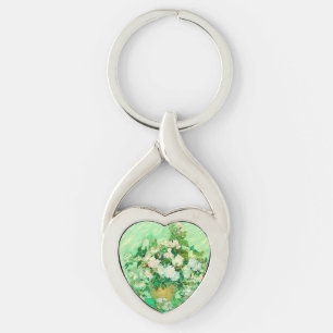 Van Gogh White Roses Key Ring