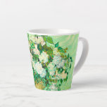 Van Gogh White Roses Latte Mug<br><div class="desc">Latte Mug featuring Vincent van Gogh’s oil painting Vase with Pink Roses (1890). A gorgeous bouquet of roses are in a vase against a green background. A perfect gift for fans of Post-Impressionism and Dutch art.</div>