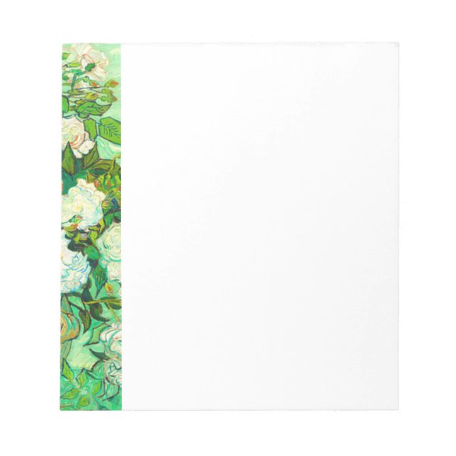 Van Gogh White Roses Notepad (Front)