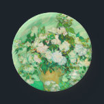 Van Gogh White Roses Paper Plate<br><div class="desc">Paper Plates featuring Vincent van Gogh’s oil painting Vase with Pink Roses (1890). A gorgeous bouquet of roses are in a vase against a green background. A perfect gift for fans of Post-Impressionism and Dutch art.</div>