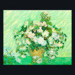 Van Gogh White Roses Photo Print<br><div class="desc">Photo Print featuring Vincent van Gogh’s oil painting Vase with Pink Roses (1890). A gorgeous bouquet of roses are in a vase against a green background. A perfect gift for fans of Post-Impressionism and Dutch art.</div>