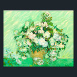 Van Gogh White Roses Photo Print<br><div class="desc">Photo Print featuring Vincent van Gogh’s oil painting Vase with Pink Roses (1890). A gorgeous bouquet of roses are in a vase against a green background. A perfect gift for fans of Post-Impressionism and Dutch art.</div>