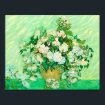 Van Gogh White Roses Poster<br><div class="desc">Poster featuring Vincent van Gogh’s oil painting Vase with Pink Roses (1890). A gorgeous bouquet of roses are in a vase against a green background. A perfect gift for fans of Post-Impressionism and Dutch art.</div>