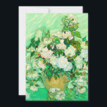 Van Gogh White Roses Save The Date<br><div class="desc">Card featuring Vincent van Gogh’s oil painting Vase with Pink Roses (1890). A gorgeous bouquet of roses are in a vase against a green background. A perfect gift for fans of Post-Impressionism and Dutch art.</div>