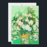 Van Gogh White Roses Save The Date<br><div class="desc">Card featuring Vincent van Gogh’s oil painting Vase with Pink Roses (1890). A gorgeous bouquet of roses are in a vase against a green background. A perfect gift for fans of Post-Impressionism and Dutch art.</div>