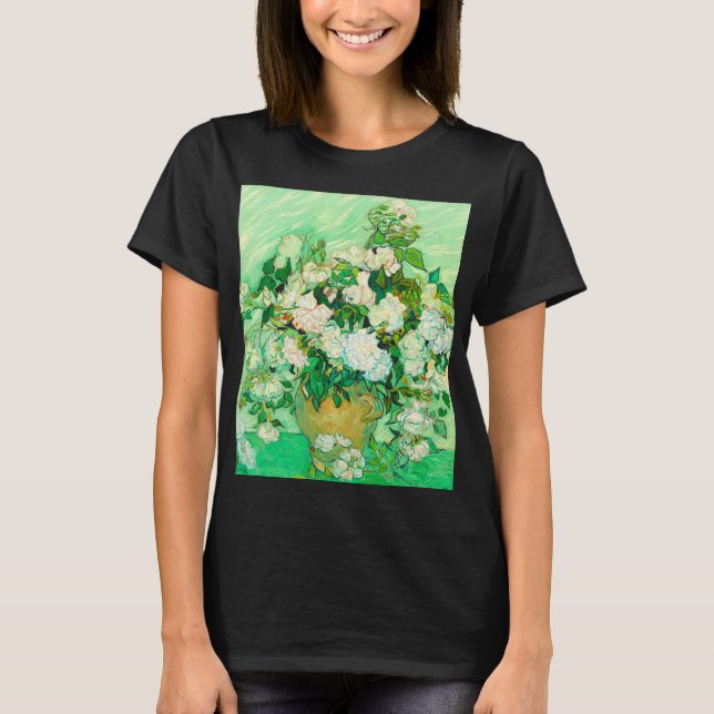 Van Gogh White Roses T-Shirt (Front)