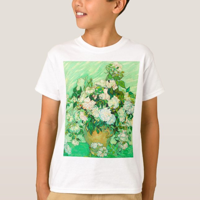 Van Gogh White Roses T-Shirt (Front)