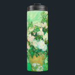 Van Gogh White Roses Thermal Tumbler<br><div class="desc">Thermal Tumbler featuring Vincent van Gogh’s oil painting Vase with Pink Roses (1890). A gorgeous bouquet of roses are in a vase against a green background. A perfect gift for fans of Post-Impressionism and Dutch art.</div>