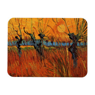 Van Gogh Willows at Sunset, Vintage Impressionism Magnet