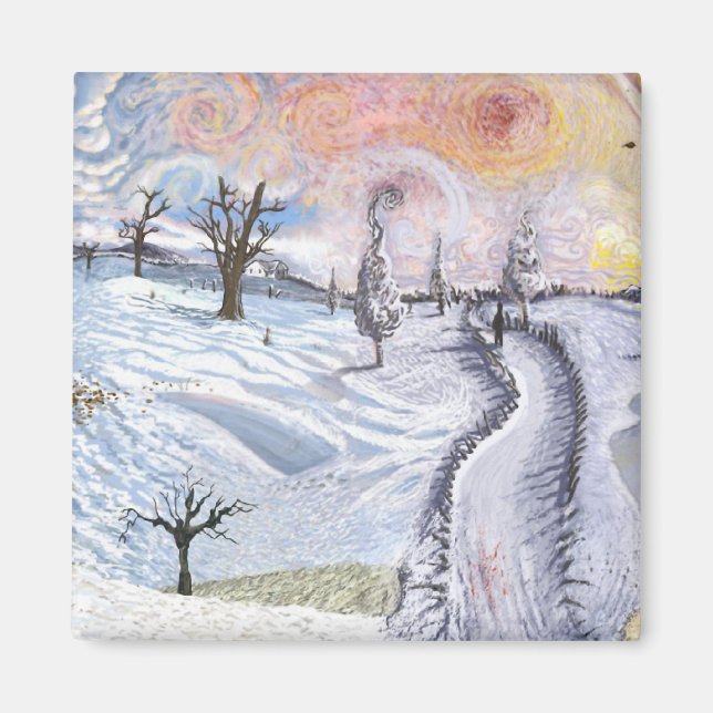 Van Gogh: Winter Landscape Magnet (Front)