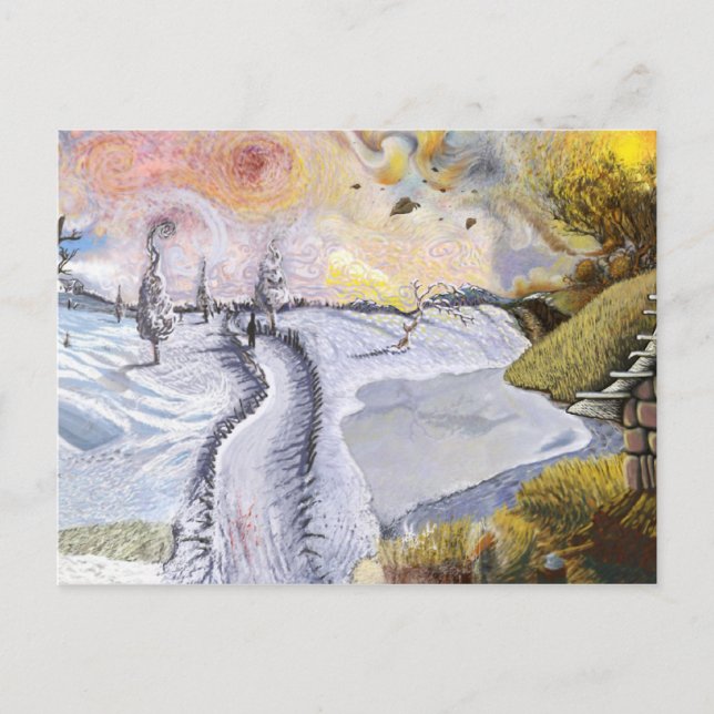 Van Gogh: Winter Landscape Postcard (Front)