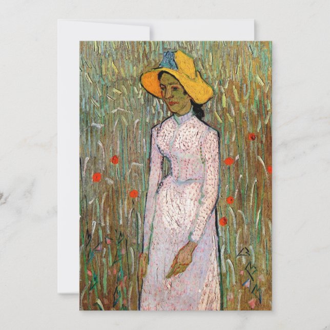 Van Gogh, Young Girl Standing; Background of Wheat (Front)
