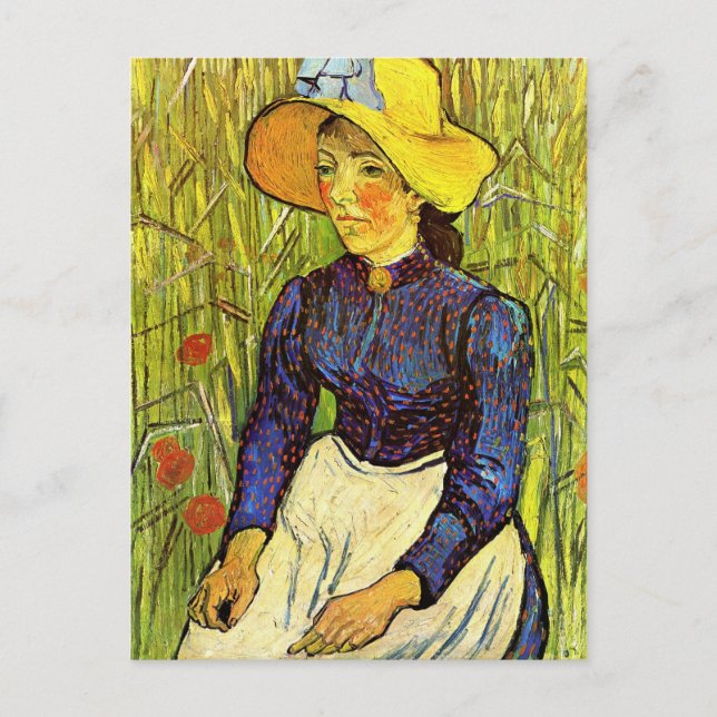 Van Gogh, Young Peasant Woman with Straw Hat Postcard (Front)