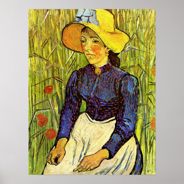 Van Gogh, Young Peasant Woman with Straw Hat Poster (Front)