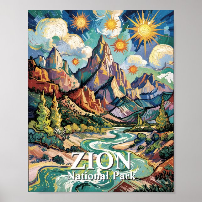 Van Gogh Zion Virgin River Patriarchs Custom Poster (Front)