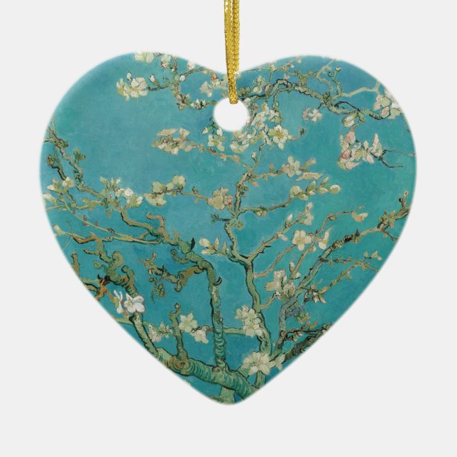 Van gogh's Almond Blossom Ceramic Tree Decoration (Front)