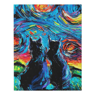 van Goghs Cats  Cat Lover Faux Canvas Print