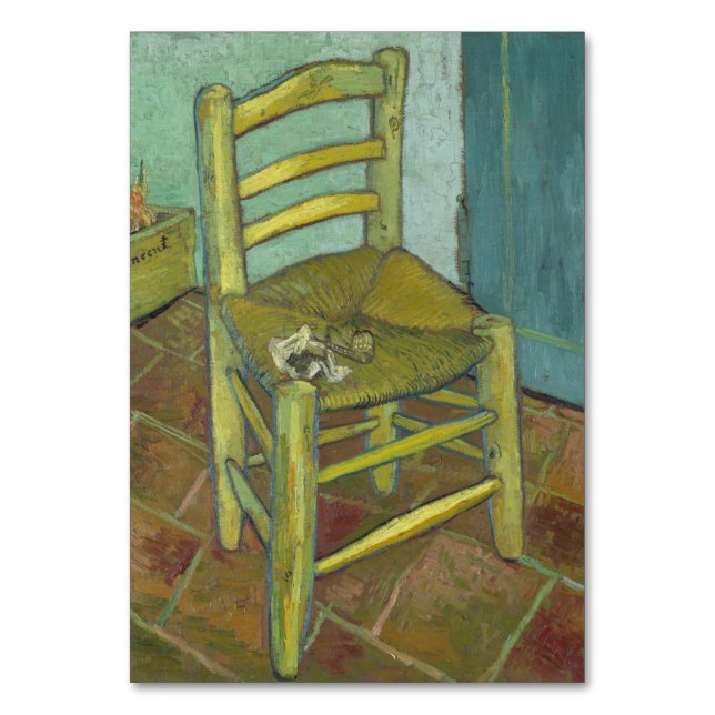 Van Gogh's Chair by Vincent Van Gogh Table Number (Front)
