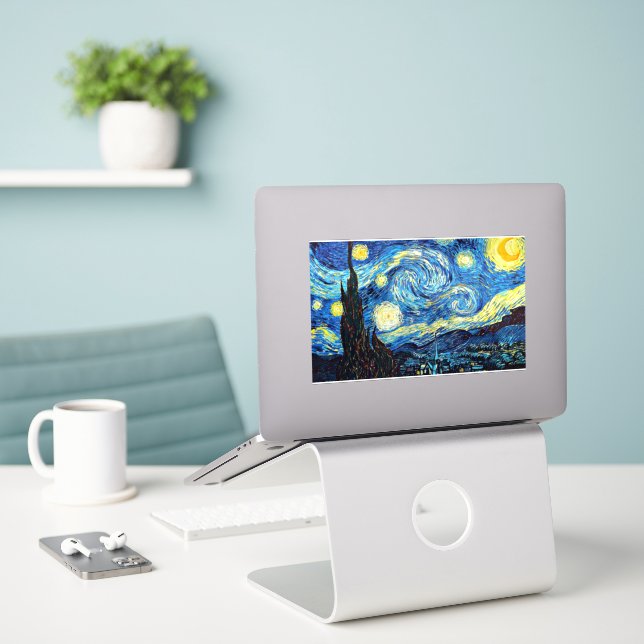 Van Gogh's famous painting, Starry Night (Laptop On Desk)
