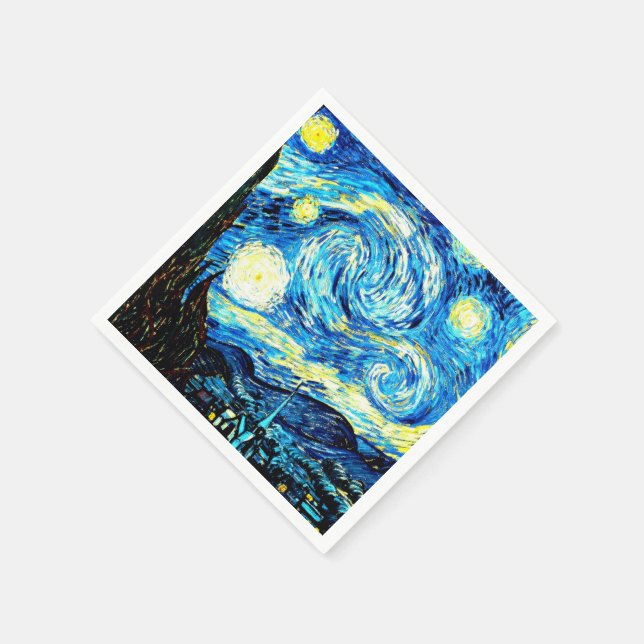 Van Gogh's famous painting, Starry Night Napkin (Corner)