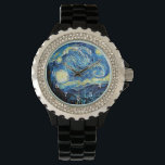 Van Gogh's famous painting, Starry Night Watch<br><div class="desc">Van Gogh's famous painting,  Starry Night,  wrist watch.</div>