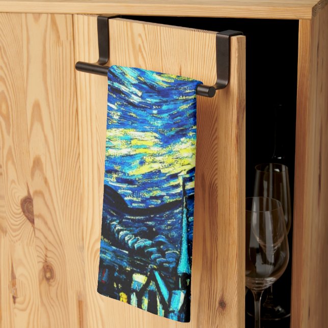 Van Gogh's famous Starry Night Tea Towel (Thirds Fold)