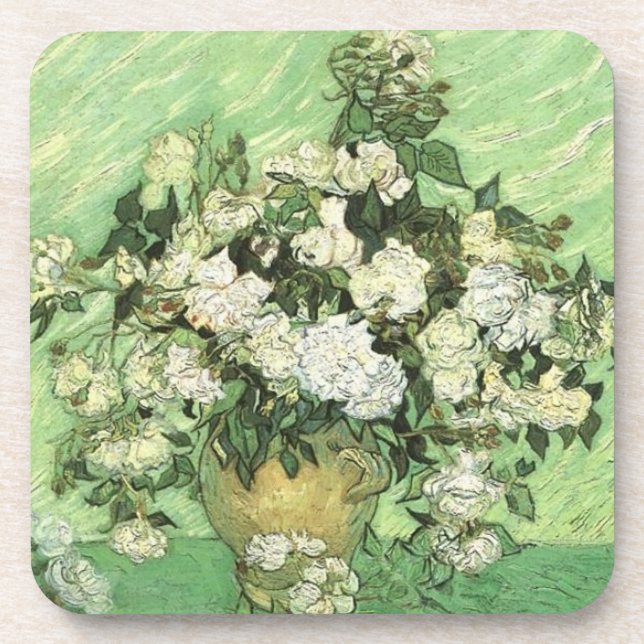 Van Gogh's Flowers in Vase Coaster (Front)