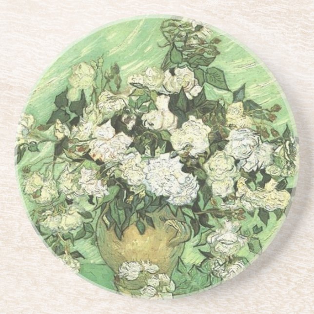Van Gogh's Flowers in Vase Coaster (Front)