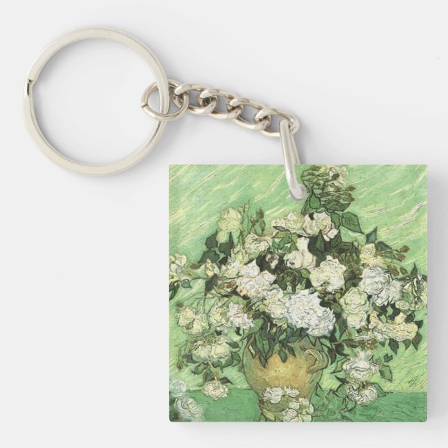 Van Gogh's Flowers in Vase Key Ring (Front)
