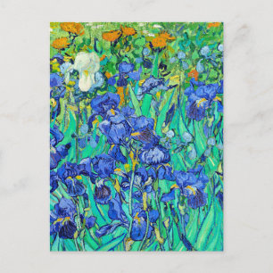 Van Gogh's Irises, famous painting, remixed Postcard
