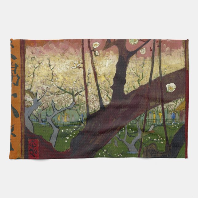 Van Gogh's Japonaiserie after Hiroshige Tea Towel (Horizontal)