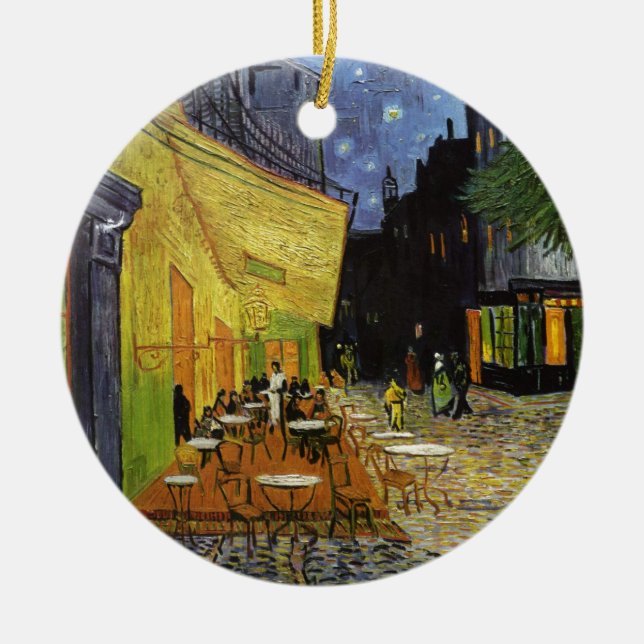 Van Gogh's Night Cafe Ceramic Tree Decoration (Front)