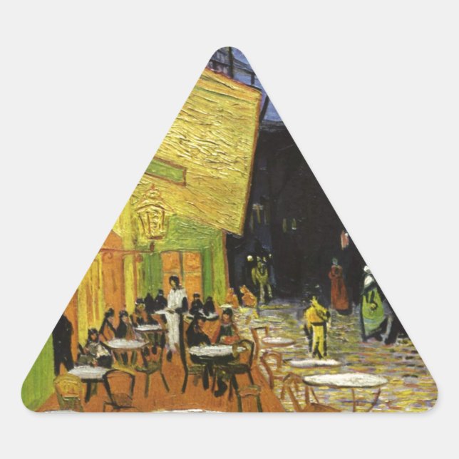 Van Gogh's Night Cafe Triangle Sticker (Front)