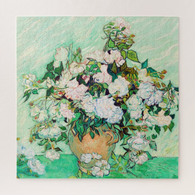 Van Gogh's Pink Roses    Jigsaw Puzzle (Vertical)