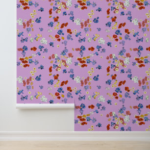 Van Gogh's Poppy and Iris Flowers Lavender Wallpaper