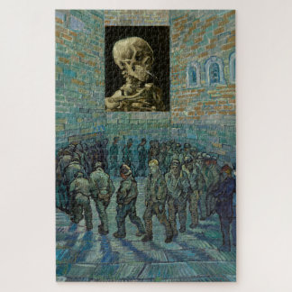 Van Gogh's Reimage Skeleton Prisoners Exercising Jigsaw Puzzle