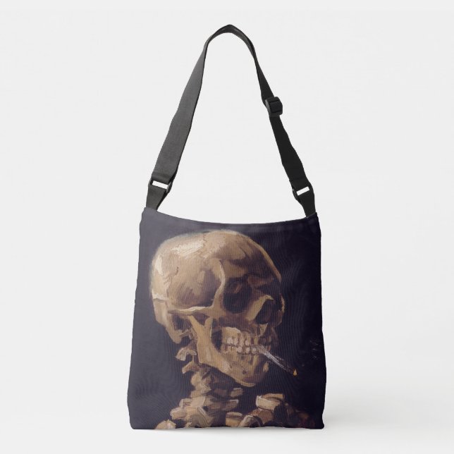 Van Gogh's Skeleton with Burning Cigarette Crossbody Bag (Front)