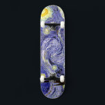 Van Gogh's Starry Night, 1889 Skateboard<br><div class="desc">Widely hailed as Van Gogh's magnum opus, the painting depicts the view outside his sanatorium room window at night, although it was painted from memory during the day. Image is in the public domain. Contact Patterns & Paintings & Graphics for special requests. © Copyright 2020 P.D., Patterns & Paintings &...</div>