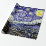 Van Gogh's Starry Night, 1889 Wrapping Paper<br><div class="desc">Widely hailed as Van Gogh's magnum opus, the painting depicts the view outside his sanatorium room window at night, although it was painted from memory during the day. Image is in the public domain. Contact Patterns & Paintings & Graphics for special requests. © Copyright 2020 P.D., Patterns & Paintings &...</div>