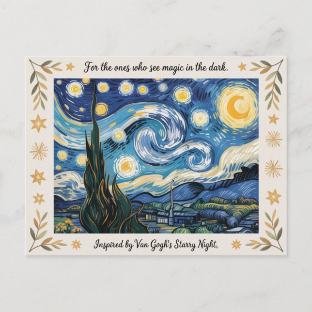 Van Goghs starry night art inspired Postcard (Front)