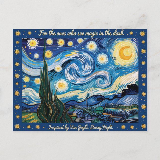 Van Goghs Starry Night Art Inspired Postcard (Front)