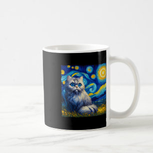 Van Gogh's Starry Night Inspired Cat Lover Mum Dad Coffee Mug