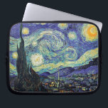 Van Gogh's Starry Night Laptop Sleeve<br><div class="desc">Van Gogh's masterpiece: Starry Night.
The Starry Night is an oil on canvas by the Dutch post-impressionist painter Vincent van Gogh. Painted in June 1889,  it depicts the view from the east-facing window of his asylum room at Saint-Rémy-de-Provence,  just before sunrise,  with the addition of an idealised village.</div>
