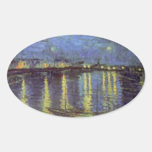Van Gogh's Starry Night Painting Oval Sticker
