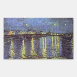 Van Gogh's Starry Night Painting Rectangular Sticker