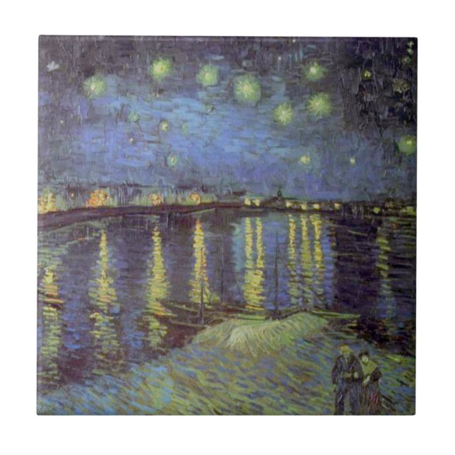 Van Gogh's Starry Night Painting Tile (Front)